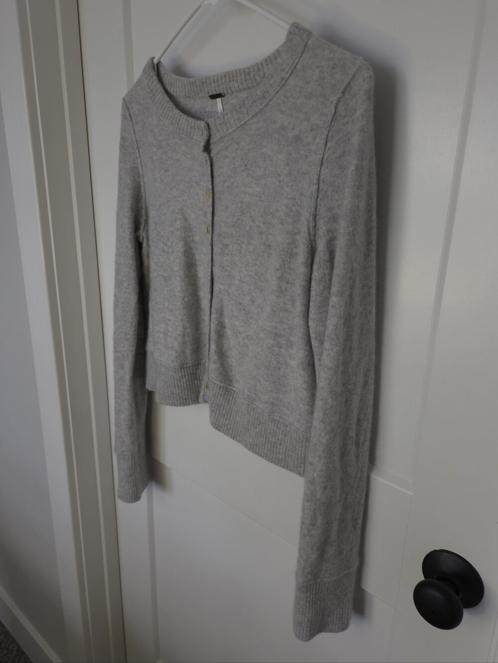 Free People Heather Gray Button Cardigan. Size L. #SW - Picture 6 of 12